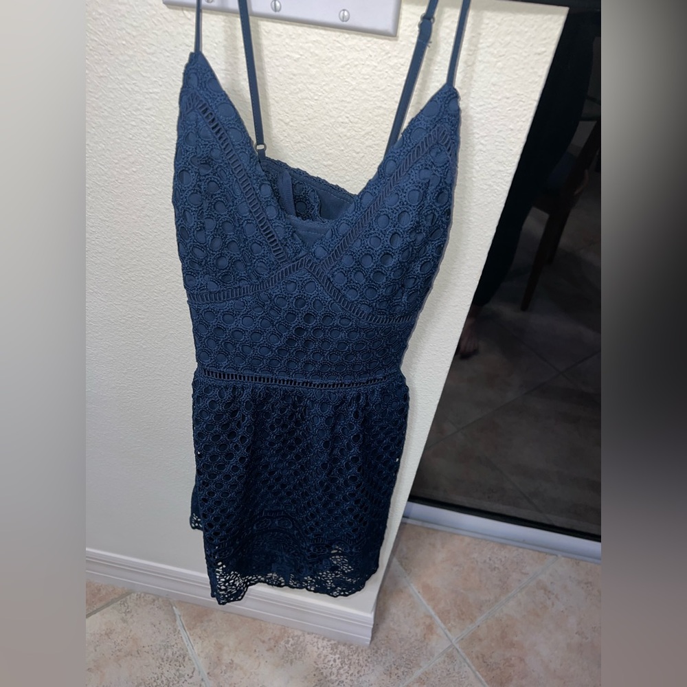 Navy blue lace dress A&F